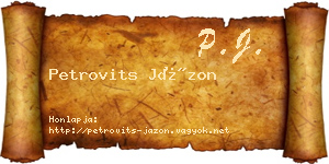 Petrovits Jázon névjegykártya